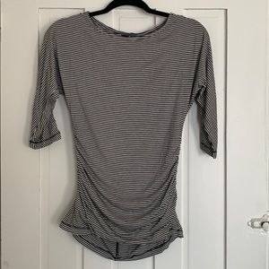 Banana Republic Black & White Striped Top Small